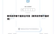 聊天软件哪个最安全可靠（聊天软件哪个最好用）