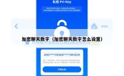 加密聊天数字（加密聊天数字怎么设置）
