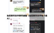 加密聊天软件聊天被骗（加密聊天软件哪个最火）