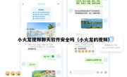 小火龙视频聊天软件安全吗（小火龙的视频）