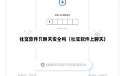 社交软件只聊天安全吗（社交软件上聊天）