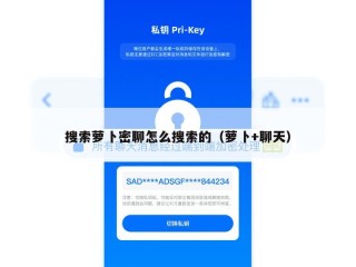 搜索萝卜密聊怎么搜索的（萝卜+聊天）