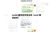 souler聊天软件安全吗（soul 聊天软件）