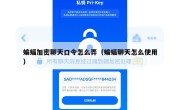 蝙蝠加密聊天口令怎么弄（蝙蝠聊天怎么使用）