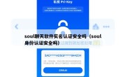 soul聊天软件实名认证安全吗（soul身份认证安全吗）