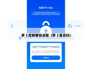 萝卜密聊要投资那（萝卜蜜百科）