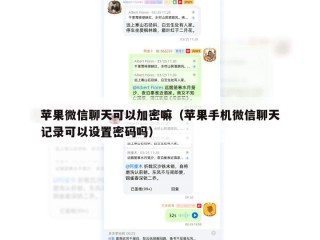 苹果微信聊天可以加密嘛（苹果手机微信聊天记录可以设置密码吗）