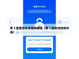 萝卜密聊怎样发视频赚钱（萝卜蜜的功效和作用）
