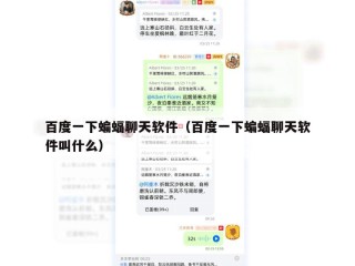 百度一下蝙蝠聊天软件（百度一下蝙蝠聊天软件叫什么）
