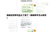 蝙蝠加密聊天怎么下架了（蝙蝠聊天怎么解密）