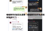 蝙蝠聊天闪退怎么回事（蝙蝠聊天软件有网络却登录不了）