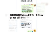 微软聊天软件skype安全吗（微软skype for business）