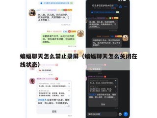 蝙蝠聊天怎么禁止录屏（蝙蝠聊天怎么关闭在线状态）