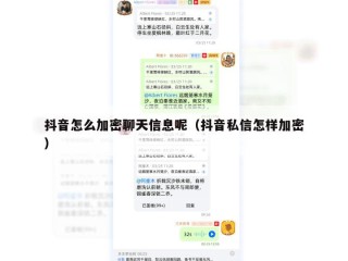 抖音怎么加密聊天信息呢（抖音私信怎样加密）