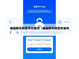 蝙蝠聊天网警可以查吗（蝙蝠聊天网警恢复吗）