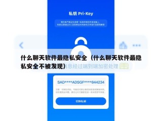 什么聊天软件最隐私安全（什么聊天软件最隐私安全不被发现）