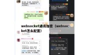 websocket通讯加密（websocket怎么配置）