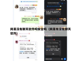 网易没有聊天软件吗安全吗（网易有没有聊天软件）