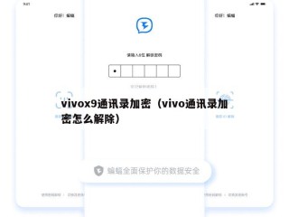 vivox9通讯录加密（vivo通讯录加密怎么解除）