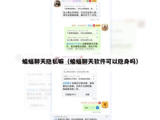 蝙蝠聊天隐私嘛（蝙蝠聊天软件可以隐身吗）