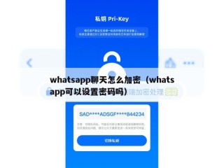 whatsapp聊天怎么加密（whatsapp可以设置密码吗）