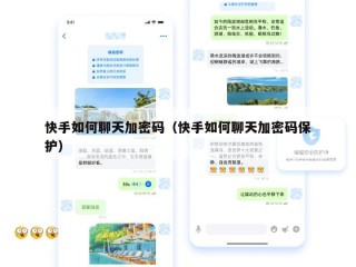 快手如何聊天加密码（快手如何聊天加密码保护）