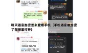 聊天语音加密怎么查看手机（手机语音被加密了在哪里打开）