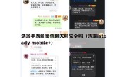 浩瀚手表能微信聊天吗安全吗（浩瀚isteady mobile+）