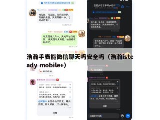 浩瀚手表能微信聊天吗安全吗（浩瀚isteady mobile+）