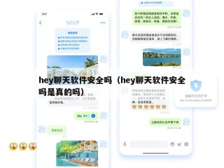 hey聊天软件安全吗（hey聊天软件安全吗是真的吗）