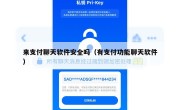 来支付聊天软件安全吗（有支付功能聊天软件）