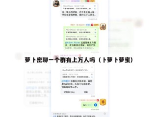萝卜密聊一个群有上万人吗（卜萝卜萝蜜）